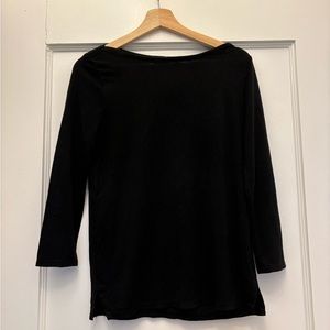 Black Ann Taylor Loft black long shirt with 3/4 sleeves